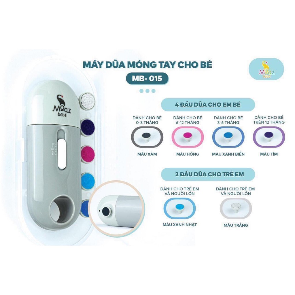 Máy dũa móng tay an toàn  cho bé MoazBeBe MB-015, bảo hành 12 tháng