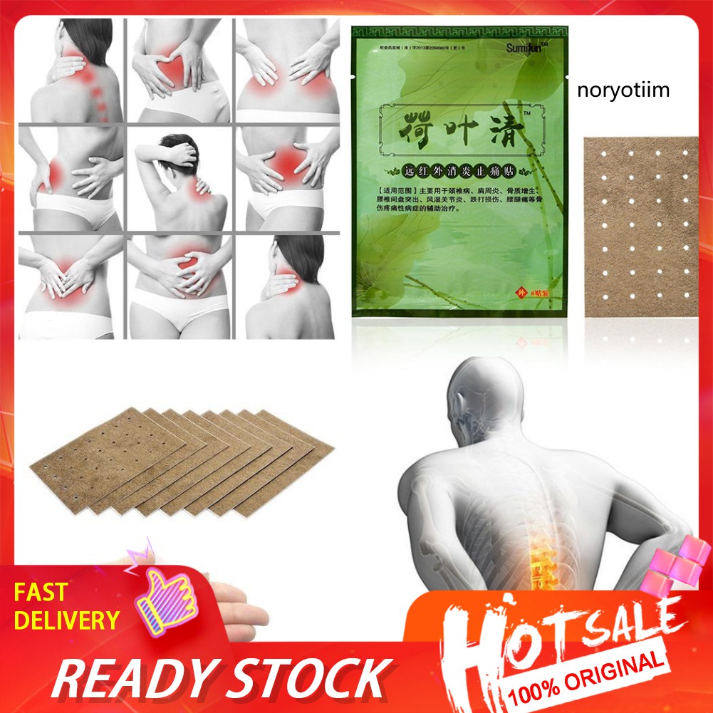 Bộ 8 miếng dán làm giảm đau lưng/ vai/ đầu gối hiệu quả tiện lợi