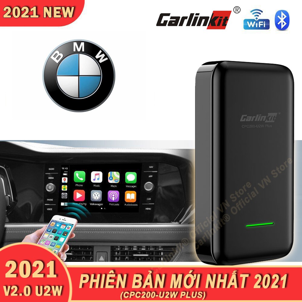 BMW - Carlinkit 3.0 U2W Plus (2021 NEW) -Bộ Adapter chuyển đổi Apple Carplay có dây sang Apple Carplay không dây