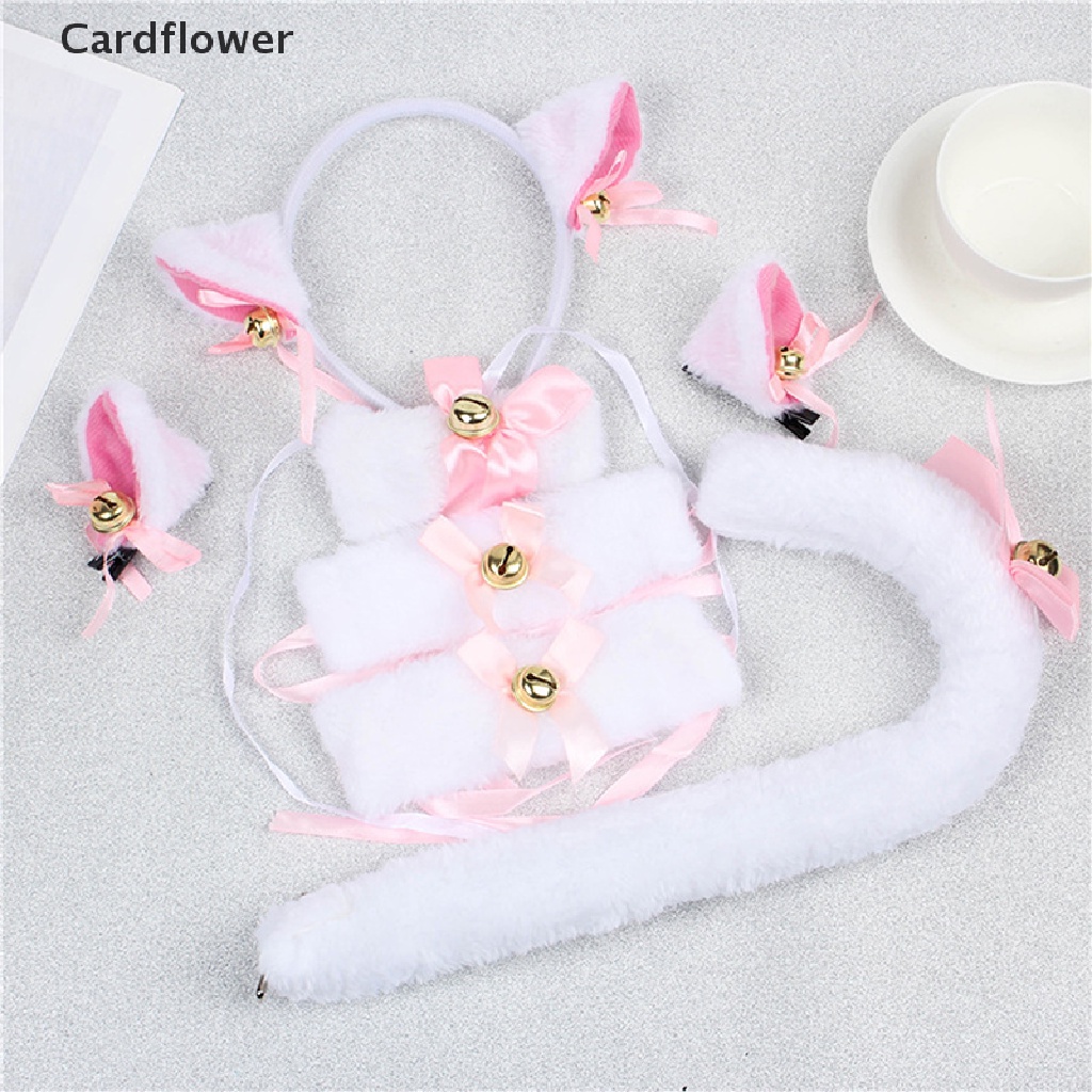 &lt; Cardflower &gt; Băng Đô Tai Mèo Lông Xù Hóa Trang Anime Cho Bé Trai Bé Gái