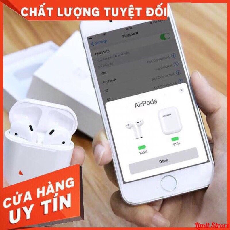 Tai nghe AIRPOD 2 Hàng 1 1 TWS - TAI KẾT NỐI QUA BLUETOOTH