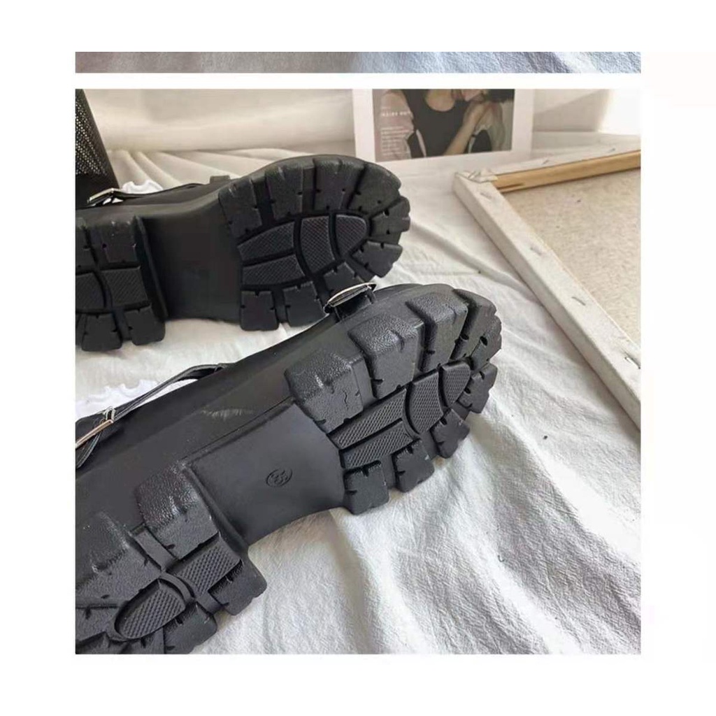 Giày Da Mũi Tròn Màu Đen Phong Cách Lolita Nhật Bản Anh Quốc Đế Dày Tăng Chiều Cao Mary Jane Cho Nữ