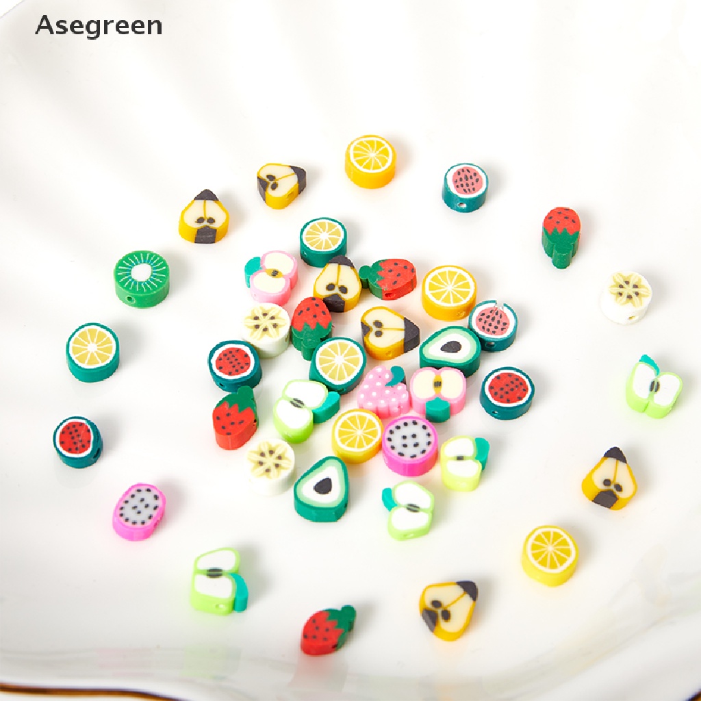 Set 50 / 100 Hạt Xỏ Lỗ Hình Trái Cây Nhiều Màu Sắc Dùng Để Làm Đồ Trang Sức Thủ Công