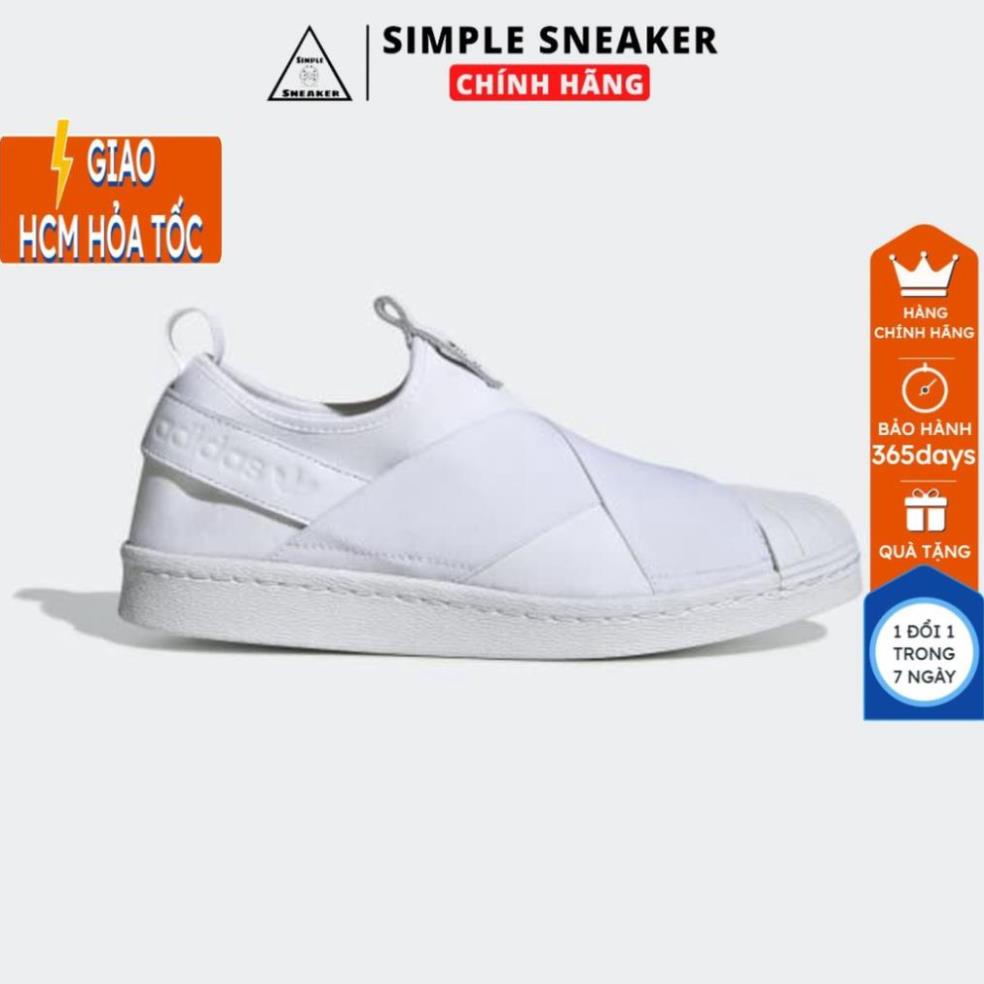 ❕ Giày Adidas Nữ 🔥FREESHIP🔥 Adidas Superstar Slip On Chính Hãng -Giày Slip On Allwhite Chuẩn Auth [S81338] 🌻