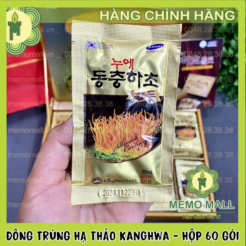 NƯỚC ĐÔNG TRÙNG HẠ THẢO KANGHWA HỘP GỖ VÀNG 60 GÓI chính hãng Hàn Quốc