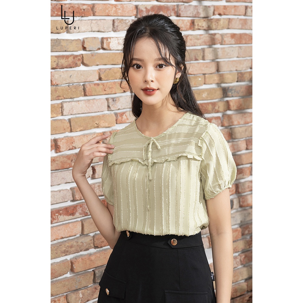 Áo Sơ Mi Nữ LUPERI Tay Bồng Điệu Đà, Chất Voan Hàn Cao Cấp, Kiểu Dáng Trẻ Trung LFSM1215