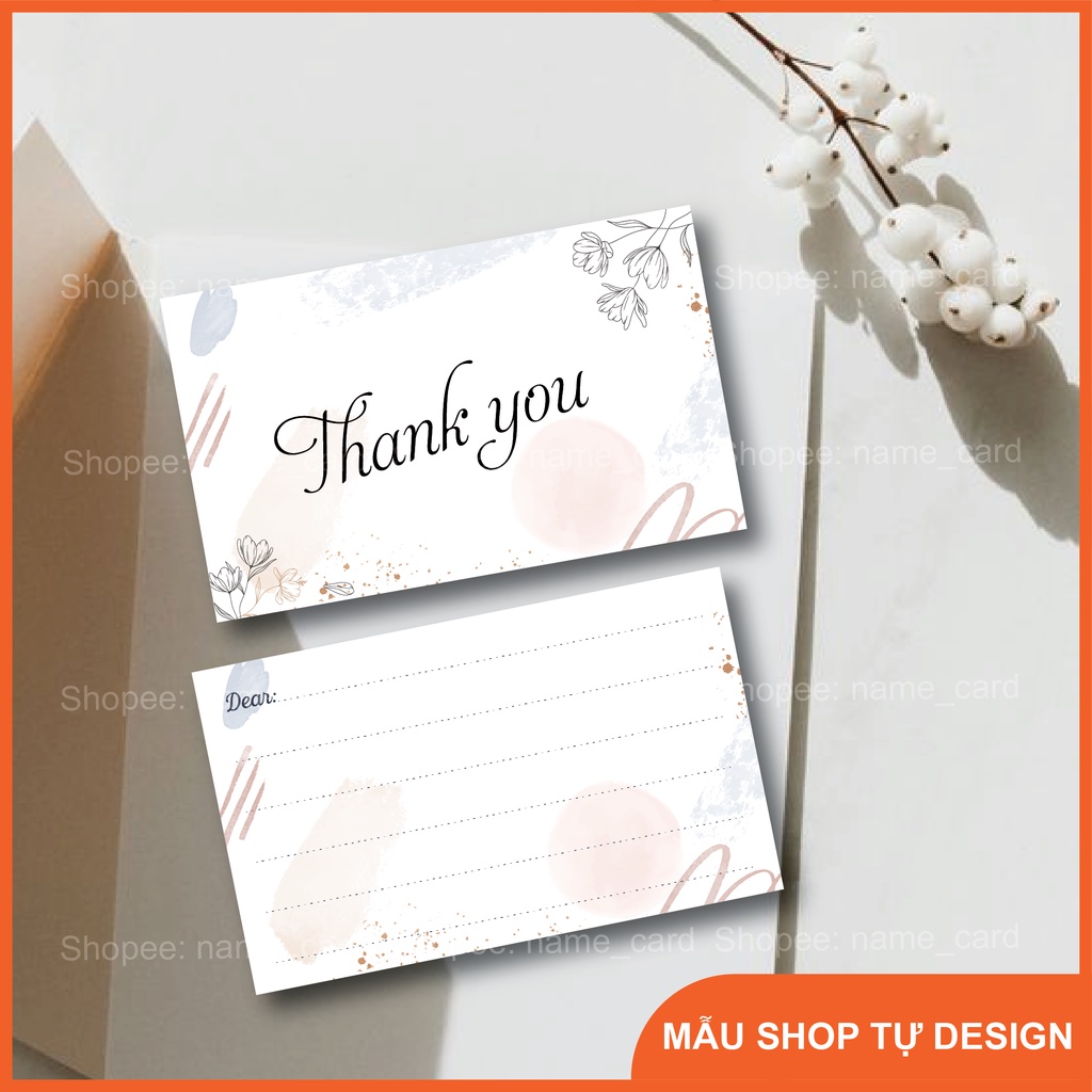 Thiệp cảm ơn khách hàng, thank you card, card cảm ơn viết tay kích thước 9x5,5 cm