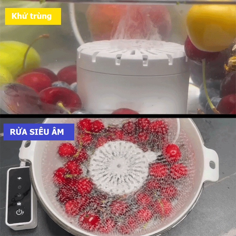 Máy rửa Rau củ quả Điện phân Siêu âm - Máy rửa Thực phẩm tự động Khử khuẩn Loại bỏ thuốc trừ sâu