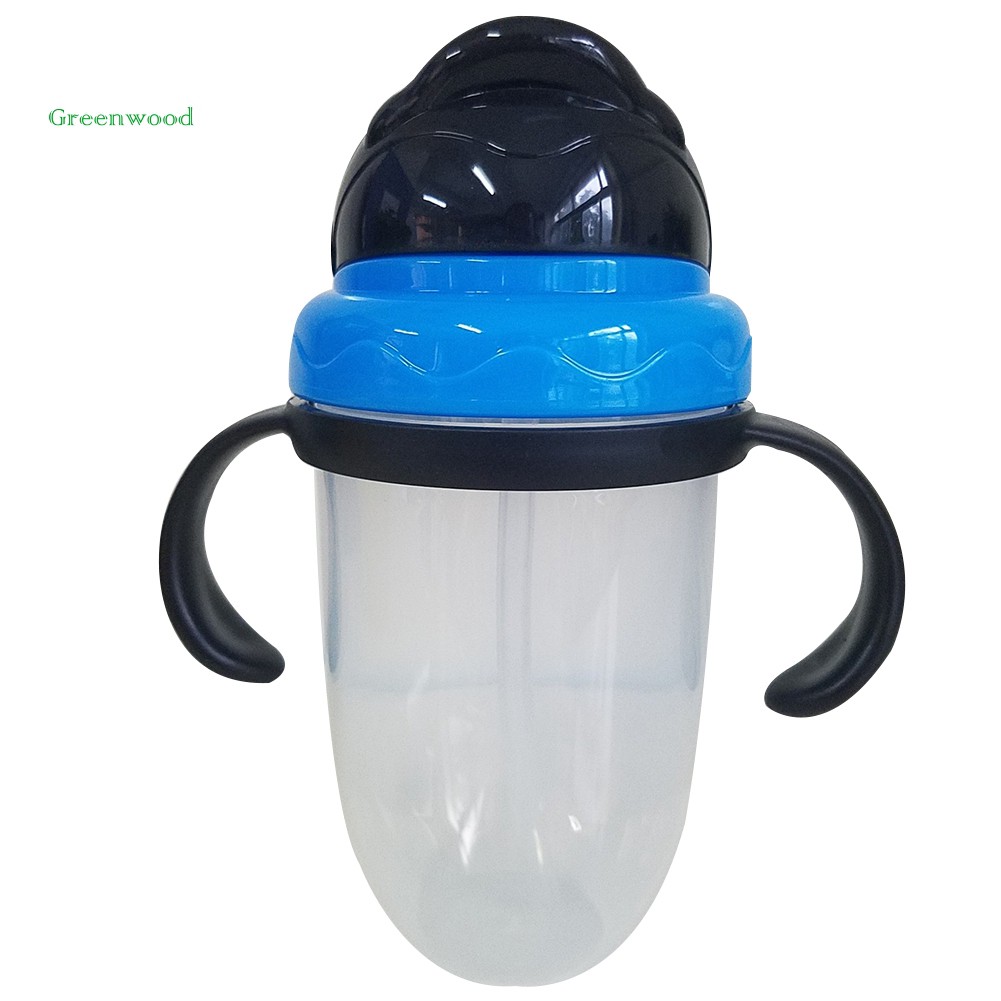 Bình uống nước 250ml có quai chống tràn kèm ống hút cho bé