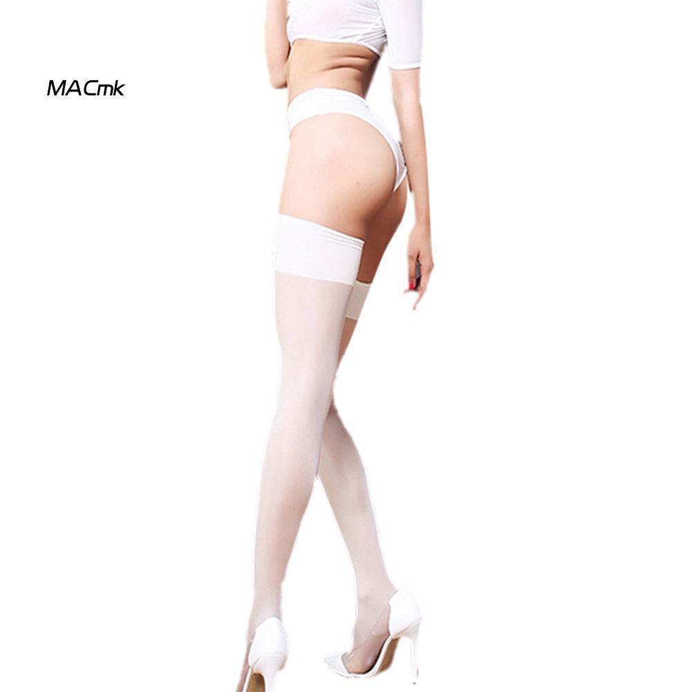 MAC1_Women Sexy Glossy Glimmer See-through Wide Border Thigh Stocking Long Socks | BigBuy360 - bigbuy360.vn