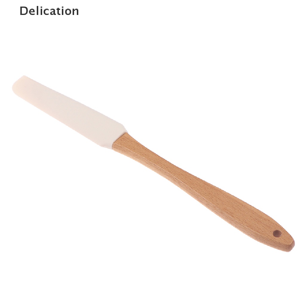 1 Cây Phới Trét Kem / Bơ Bằng Silicone Tay Cầm Gỗ Bền Bỉ Có Thể Tháo Rời
