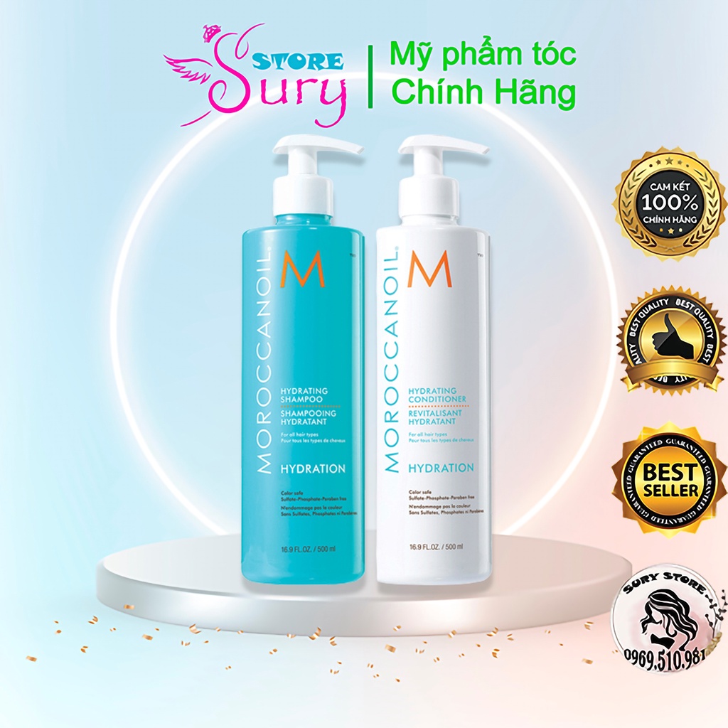 Bộ Dầu Gội và Xả Phục Hồi Tóc Moroccanoil Moisture Repair