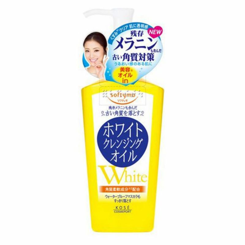 Dầu tẩy trang Kose softymo white cleansing oil (chai màu vàng nhạt)