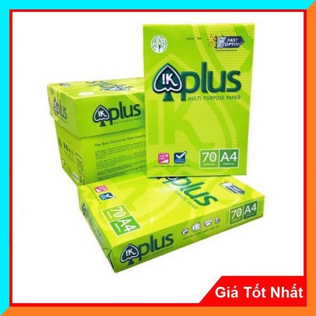 Giấy In Cao Cấp Văn Phòng IK Plus A4 70gsm - Giấy Trắng Sáng Mịn, Phù Hợp Với Các Loại Máy In Trên Thị Trường