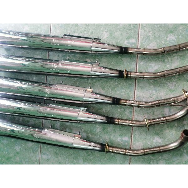 Pô xe máy Wave móc hơi cổ inox khắc chữ gosi