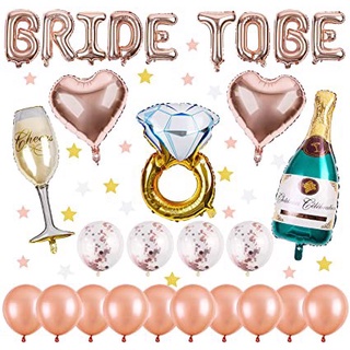 Bộ bong bóng trang trí tiệc chia tay độc thân màu Hồng Rosegold ctdt14