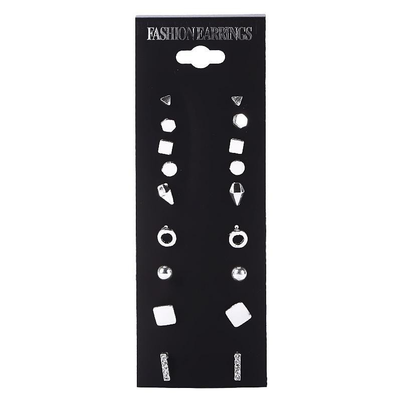 Set 9 đôi khuyên tai kim loại đủ kiểu thời trang