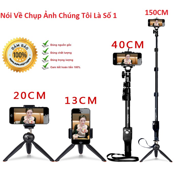 Gậy Chụp Hình Tự Sướng Có Remote 1288 Chính Hãng - Bảo Hành 6 Tháng