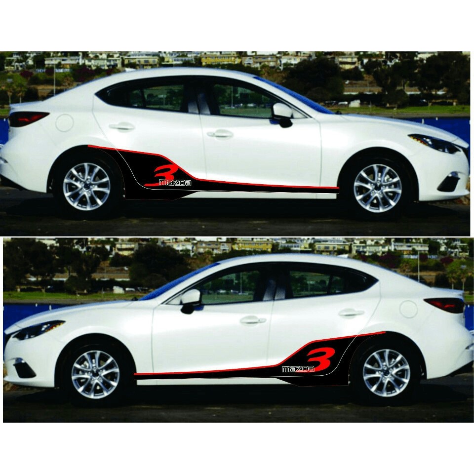 Decal tem sườn xe hơi mazda3 độc rẻ nhất hcm 094