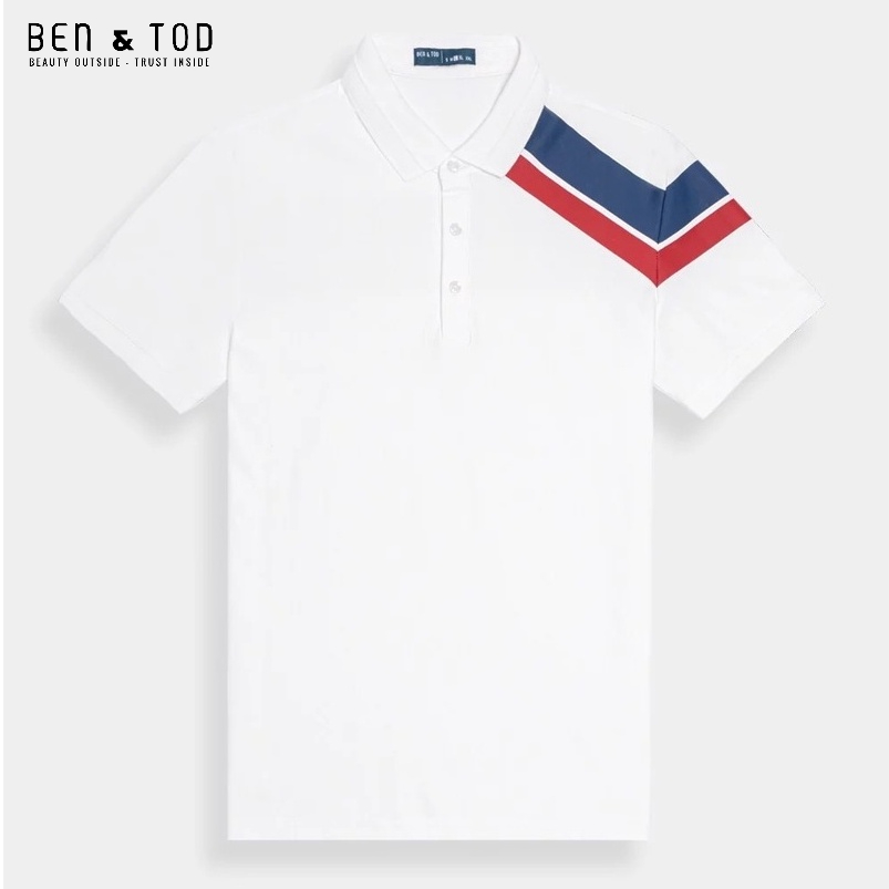 Áo polo nam có cổ BEN &amp; TOD R1300BB109 vải thun cotton, nam tính, chỉnh chu, sang trọng, trẻ trung