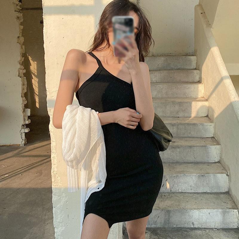 Women's sexy open back irregular sling skirt slim Mini Skirt