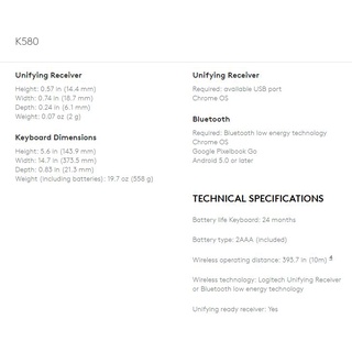 Bàn phím không dây wireless - bluetooth Logitech K580 (Đen phối xám)