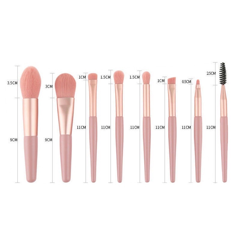 Bộ cọ Make up cá nhân 8 cây mềm mại đi kèm bao da / túi zip GALA HOME