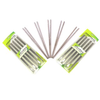 Combo 5 Đôi Đũa Inox Cao Cấp, Vỉ 5 đôi, đũa Hàn Quốc