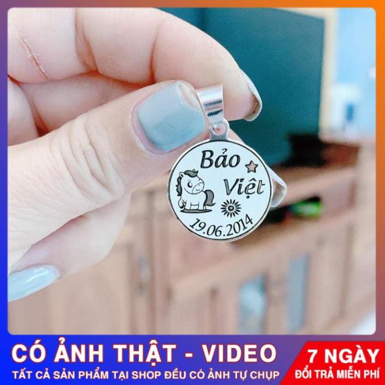 Mặt bạc khắc tên♦️Mặt khắc dầy dặn khắc thông tin 2 mặt