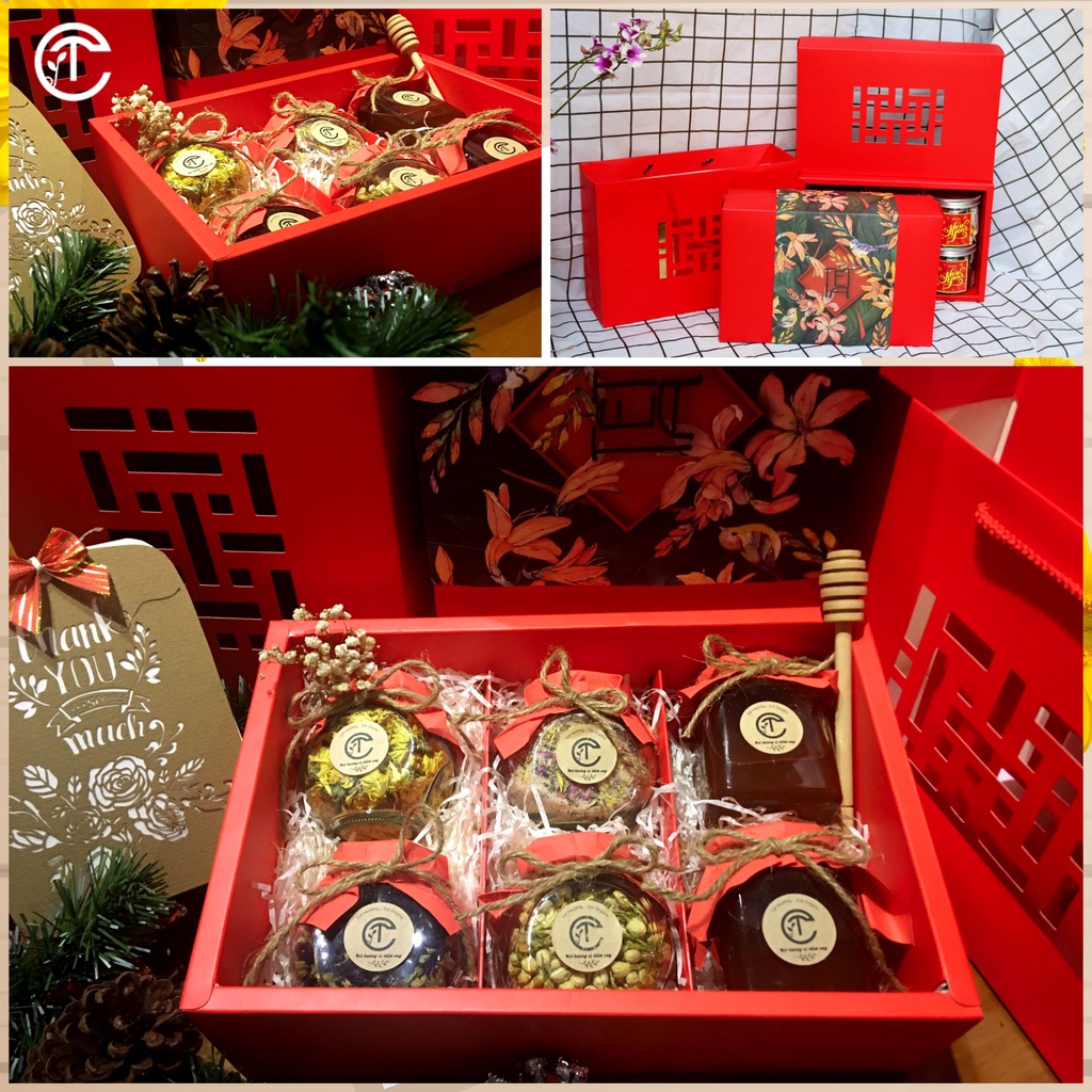 Set Quà Tặng Tết 2022 Mật Ong Rừng Kèm Trà & Hạt Dinh Dưỡng Thiên Nhiên - Sweet Gift 03 | BigBuy360 - bigbuy360.vn