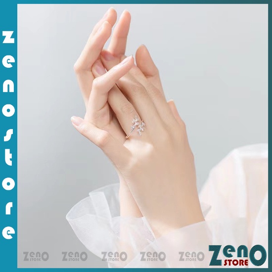 Nhẫn hở hình lá, Nhẫn Đeo Tay Hình Chiếc Lá  Đơn Giản Thời Trang Dành Cho Nữ N09