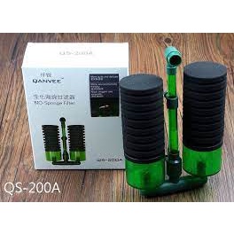 Lọc Bio Đôi Qanvee QS-200A (Có Ngăn Chứa Vật Liệu Lọc) - Tối Ưu Cho Bể Tép