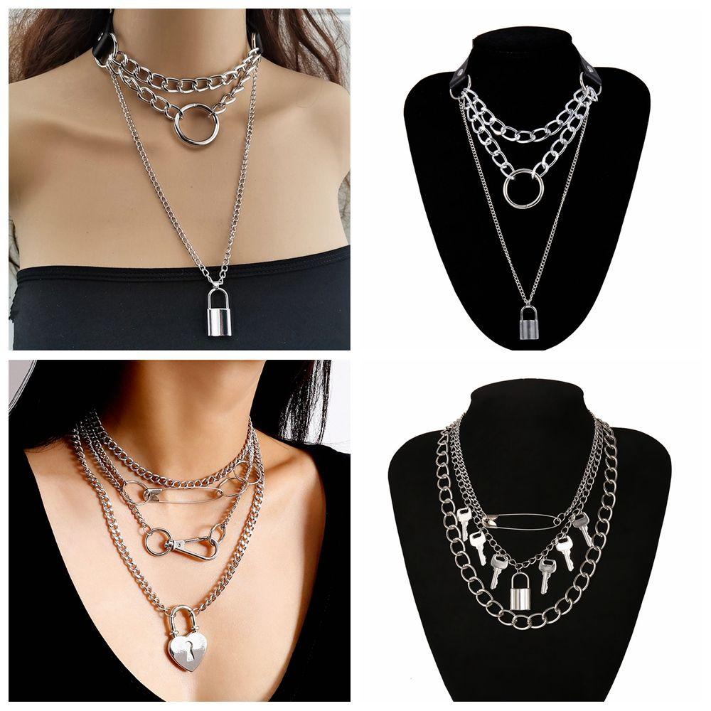 Vòng Cổ Choker Nhiều Lớp Đính Đinh Tán Phong Cách Punk