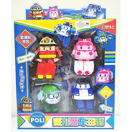 Đồ chơi trẻ em Đội bay siêu đẳng Robocar Poli và những người bạn - Bộ 4 con