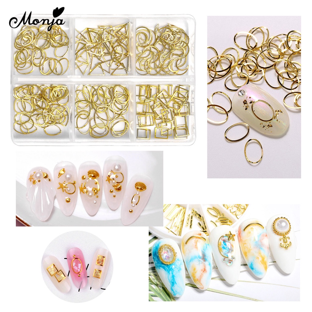 MONJA [Hàng mới về] Hộp Phụ Kiện Trang Trí Móng Tay 6 Ngăn