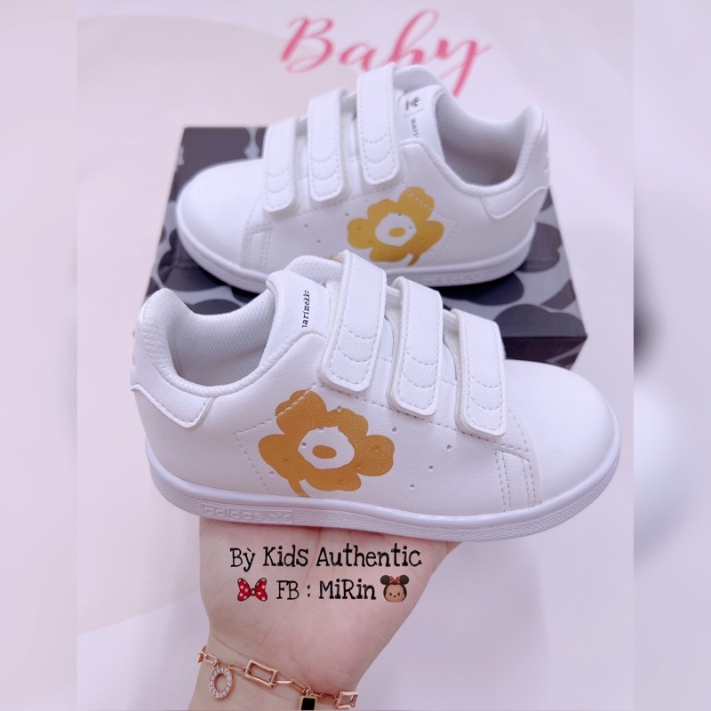 【Adidas_Auth】Giày thể thao trắng quai dán siu xinh cho bé♥️