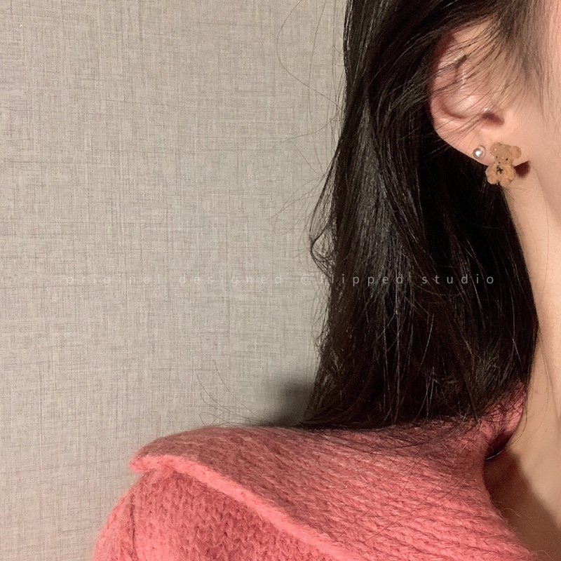 Bộ Khuyên Tai Đính Ngọc Trai/Thỏ/Gấu/Nơ Dễ Thương Dành Cho Nữ