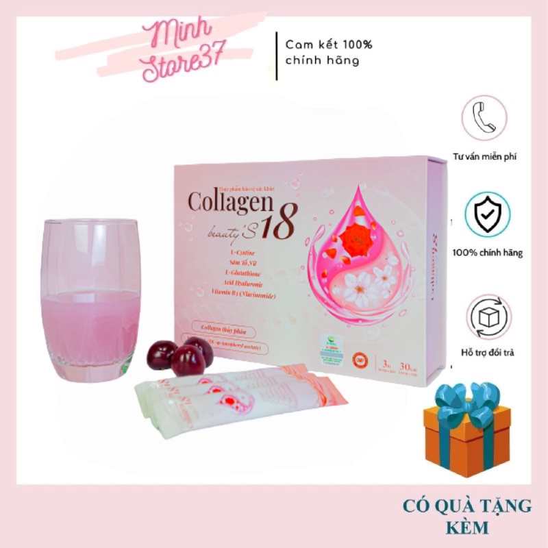 Collagen Thanh Mộc Hương Beauty'S18 Dạng Bột Cốm Thủy Phân, Glutathion, Sâm Tố Nữ, Mờ Nám, Sáng Da, Ngừa Khô Hạn
