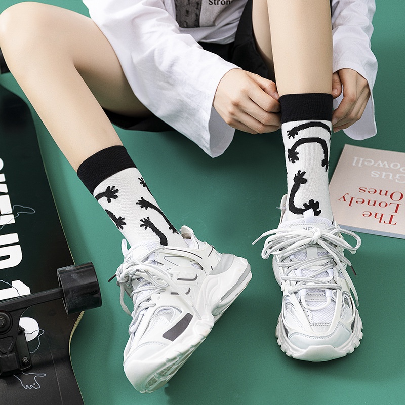 Tất cotton cổ cao Ulzzang Hàn Quốc dành cho nam nữ