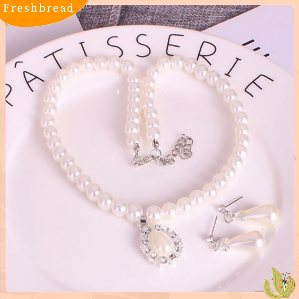 Bộ Đồ Thời Trang Thiết Kế Dễ Thương Cá Tính| Bộ Vòng cổ + Bông Tai Đính Ngọc Trai Nhân Tạo Hình Giọt Nước