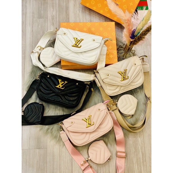 set túi L.V trần chỉ da mềm size 22