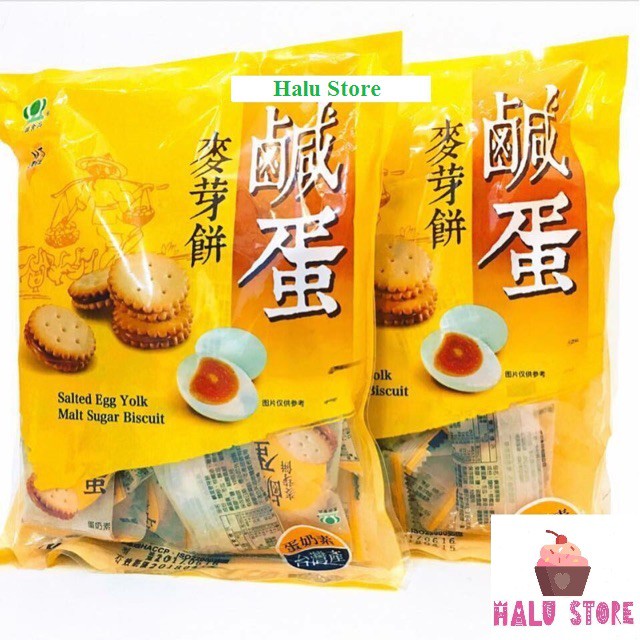 [COMBO 3 GÓI] Bánh quy nhân trứng muối dẻo gói 500gr - Đài Loan
