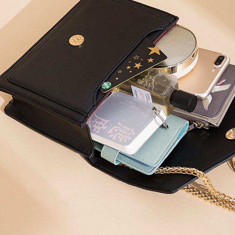 Túi đeo vai IELGY thiết kế lấp lánh phối dây xích thời trang cho nữ