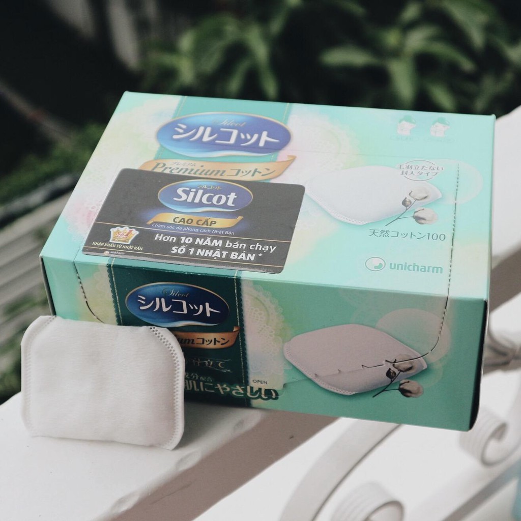 Bông tẩy trang silcot xanh lá - 66 miếng