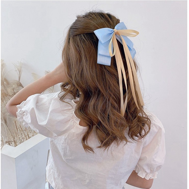 Kẹp tóc hình nơ nhiều màu xinh xắn cho nữ phong cách tiểu thư