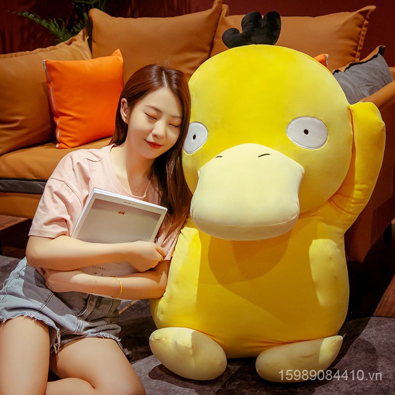 Toy New Spot Psyduck Big Pillow Lying Duck Plush Toy Doll Student Pokémon Birthday Gift for Girls and Children