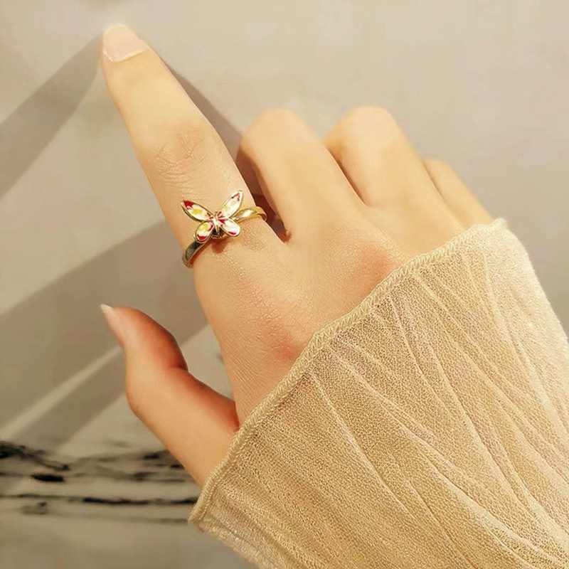 Nhẫn Mở Hình Bướm Có Thể Điều Chỉnh Kích Cỡ Dành Cho Bạn Gái