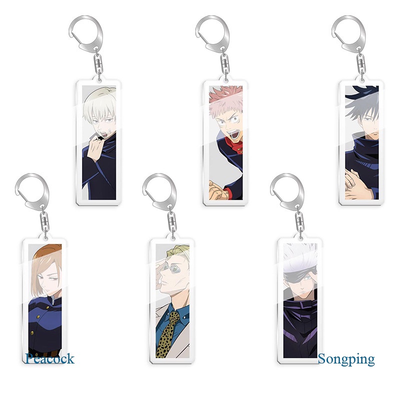 Móc khóa acrylic gắn hình Songping Jujutsu Kaisen Yuji Itadori Fushiguro Megumi hai mặt