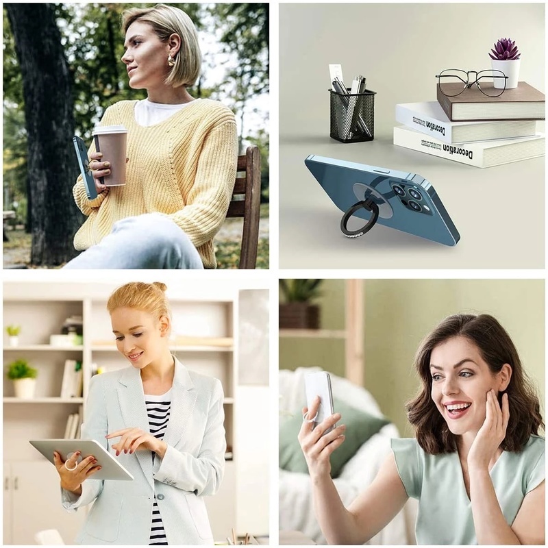 Nhẫn đỡ điện thoại xoay 360 độ bằng kim loại đính kim cương thích hợp cho iphone & android