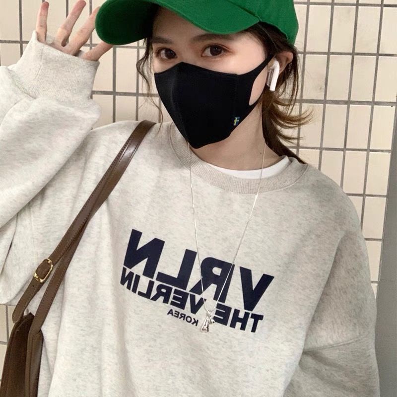 Off-white Áo Sweater Off white Form Rộng Phong Cách Hàn Quốc Cho Nữ